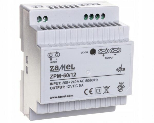 Zasilacz impulsowy ZPM-60/12 60W 12VDC